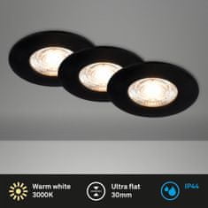 BRILONER BRILONER 3ks sada LED vstavané svietidlo, 6,5 cm, 3x 3,6 W, 350lm, čierna BRI 7606035