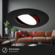 BRILONER BRILONER 3ks sada LED vstavané svietidlo, 9 cm, 4,9 W, 480lm čierna BRI 7597035