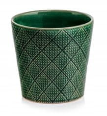 Polnix Dekoratívny zelený keramický obal na kvety 13 x 13 cm