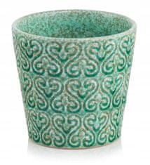 Polnix Dekoratívny zelený keramický obal na kvety 14 x 13 cm