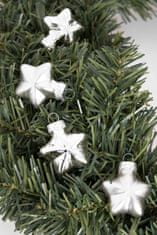 Kaemingk Strieborné ozdoby na vianočný stromček sklenené hviezdy sada 12 kusov