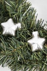 Kaemingk Strieborné ozdoby na vianočný stromček sklenené hviezdy sada 12 kusov