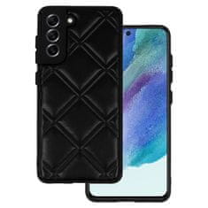 TopQ  Kožené 3D puzdro pre Samsung Galaxy S21 FE design 3 čierne