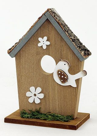 Autronic Búdka s vtáčikom, drevená dekorácia MO809959