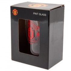 FAN SHOP SLOVAKIA Pivný pohár Manchester United FC, červený znak, 425 ml