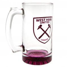 FAN SHOP SLOVAKIA Pivný pohár West Ham United FC, červený znak, 425 ml