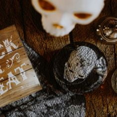 Korbi Čierny záves na obrus, sieťovaná halloweenska dekorácia, dekorácia na stenu alebo stôl, 2x2,5