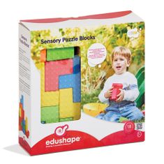 Edushape Kocky senzorické penové Puzzle Blocks 24m+