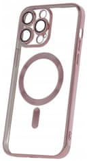 CPA Silikónové TPU puzdro Mag Color Chrome pre iPhone 15 Pro ružovo zlaté (TPUAPIP15PMCCTFOGO)