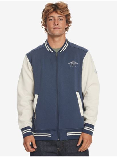 Quiksilver Modro-krémová pánska mikina na zips Quiksilver Bomber