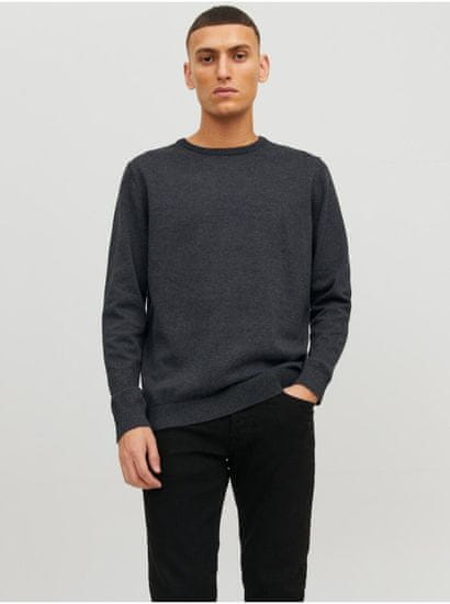 Jack&Jones Tmavosivý pánsky sveter Jack & Jones Basic