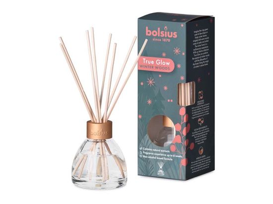 Bolsius True Glow Diffuser 45ml Winterwoods, vonné steblá