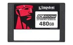 Kingston SSD DC600M 480GB SATA III 2.5" 3D TLC (čítanie/zápis: 560/470MBs; 94/41k IOPS; 1DWPD), Mixed-use