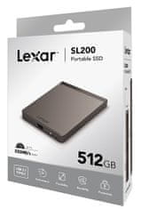 LEXAR externý SSD 512GB SL200 USB 3.1 (čítanie/zápis: 550/400MB/s)