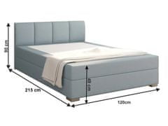 KONDELA Čalúnená jednolôžková posteľ Riana Komfort 120 - mentolová