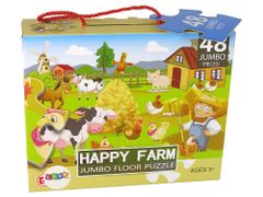 Lean-toys Detské puzzle Zvieratá na farme 48 Elem