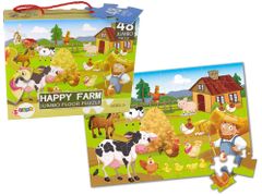 Lean-toys Detské puzzle Zvieratá na farme 48 Elem