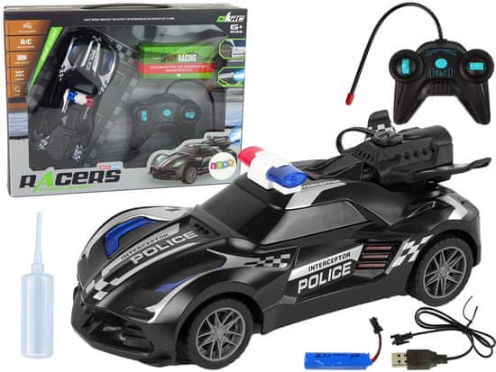 Lean-toys Športové auto R/C polícia čierna diaľkovo ovládané