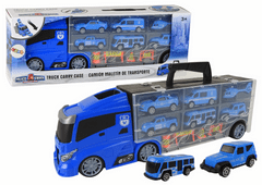 Lean-toys Policajné vozidlo Caravan Blue Set