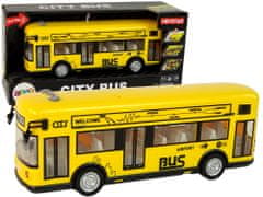 Lean-toys Žltý mestský autobus s trecím pohonom 1:18