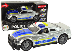 Lean-toys Policajné auto 1:14 Svetlá Zvuk Strieborná