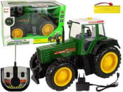 Lean-toys Zeleno-čierny R/C traktor na diaľkové ovládanie 38 cm