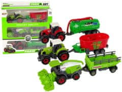 Lean-toys Poľnohospodárske stroje Set Traktor Kombajn Príves