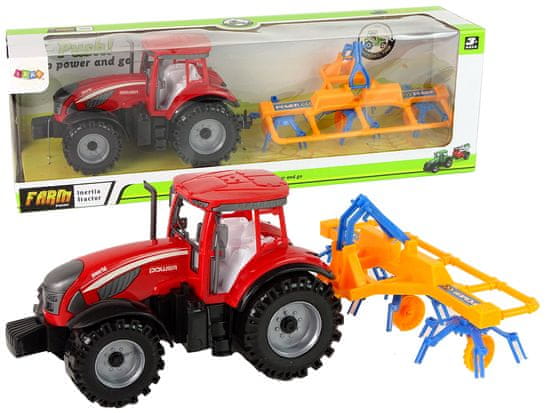 Lean-toys Červený traktor s trecím pohonom