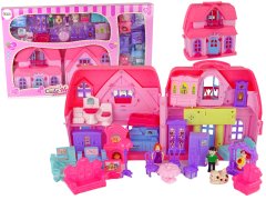 Lean-toys Domček Villa Set s osvetlením Plastová ružová