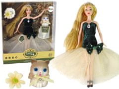 Lean-toys Emily detská bábika s dlhými vlasmi Cat Flower