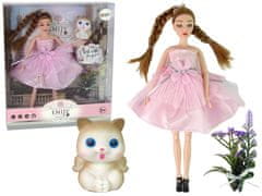 Lean-toys Emily Braids Cat Flower Baby Doll