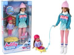 Lean-toys Anlily Sada saní pre bábiky mama a dcéra