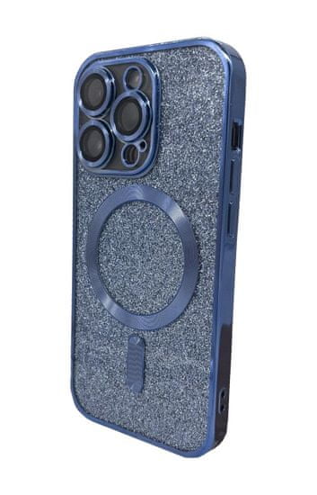 CPA Silikónové TPU puzdro Mag Glitter Chrome pre iPhone 15 Pro modré (TPUAPIP15PMGCTFOBL)