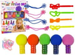 Lean-toys Sada na farbenie vlasov pre deti 5 farieb Gumičky