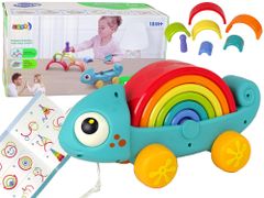 Lean-toys Vzdelávacie puzzle Chameleón na kolieskach
