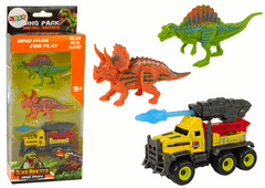 Lean-toys Sada figúrok dinosaurov s raketou žltá