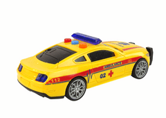 Lean-toys Športové auto ambulancie Svetlá Zvuk Žltá pohon