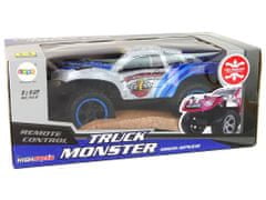 Lean-toys Diaľkové ovládanie RC Truck Monster 1:12 biely