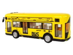 Lean-toys Žltý mestský autobus s trecím pohonom 1:18