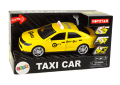 Lean-toys Auto Taxi Vehicle 1:14 Svetlá Zvuky Žltá