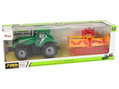 Lean-toys Zelený traktor s oranžovým kultivátorom pre deti