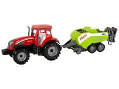 Mamido Červený poľnohospodársky traktor so zeleným vysievačom s trecím pohonom