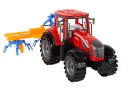 Mamido Červený Traktor so Zhrnutím Fričný Pohon