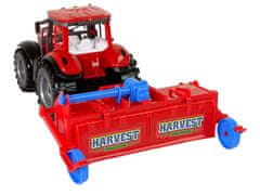 Mamido Červený Traktor s Pluhom s Frikciou Pohonu