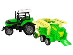 Lean-toys Zelený traktor s lisom Trecí pohon