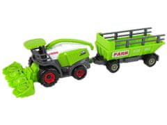 Lean-toys Poľnohospodárske stroje Set Traktor Kombajn Príves