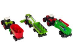 Lean-toys Poľnohospodárske stroje Set Traktor Kombajn Príves