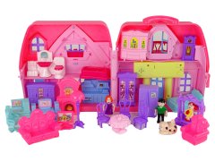 Lean-toys Domček Villa Set s osvetlením Plastová ružová