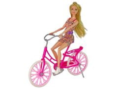 Mamido Ružová bábika na bicykli