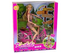 Mamido Ružová bábika na bicykli